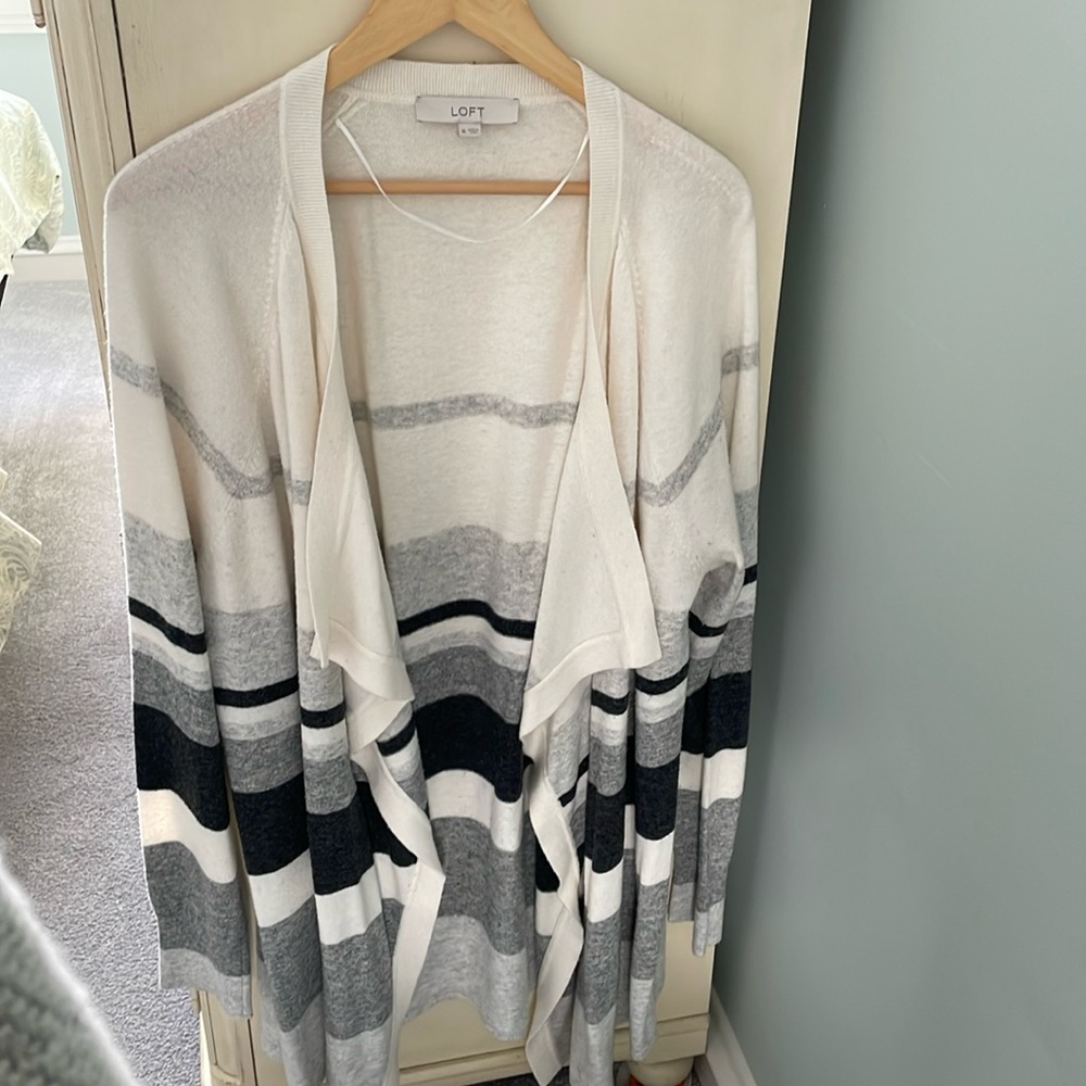Loft cardigan, black, grey, cream
